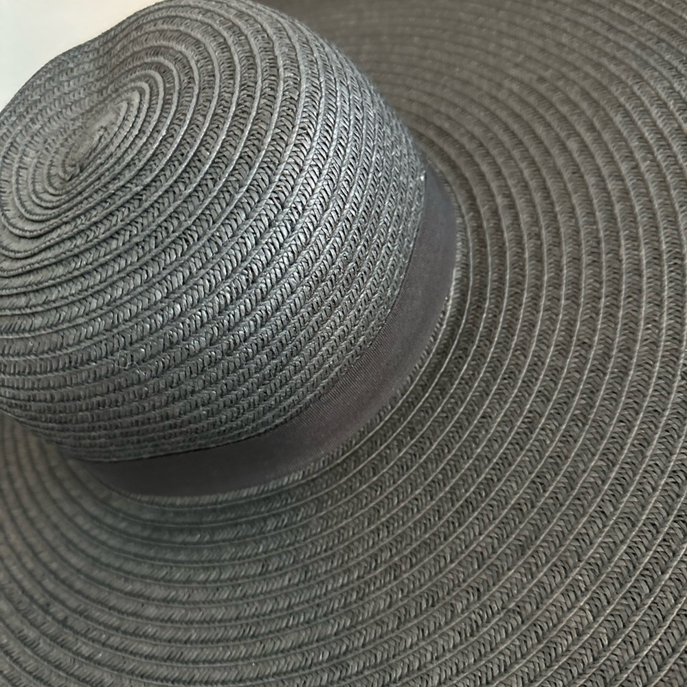 H&M Black Wide Brim Woven Hat